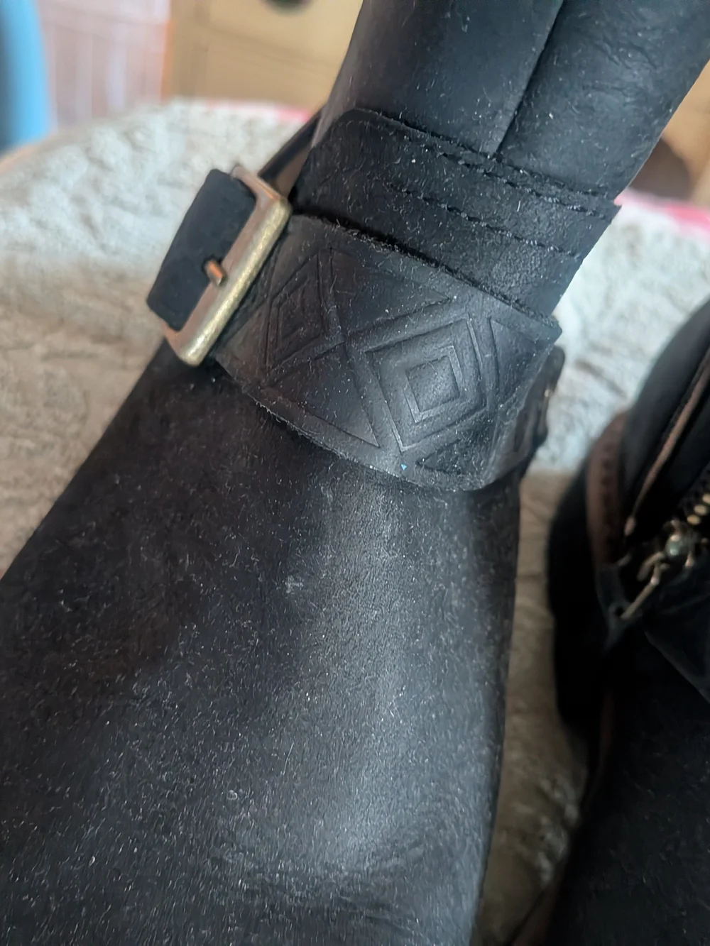 Teva Black Suede Ankle Booties with Buckle Accent
